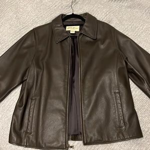 Women’s Brown Eddie Bauer Leather Jacket Large